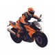 stickers moto noir orange