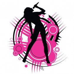 autocollants muraux chanteuse noir blanc