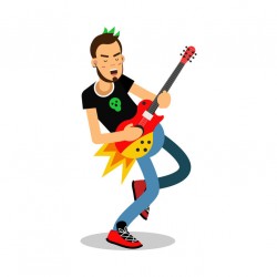 autocollants muraux guitare