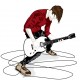 autocollants muraux guitariste enfant