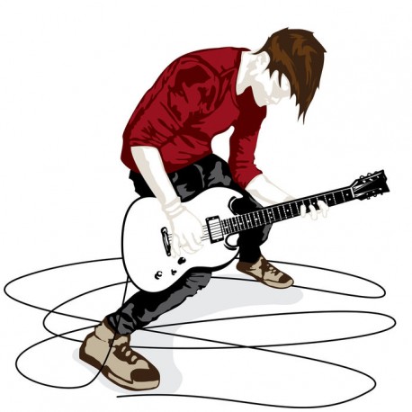autocollants muraux guitariste enfant