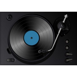 autocollants muraux tourne disque
