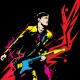 autocollants femme guitariste