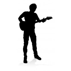 autocollants homme guitariste