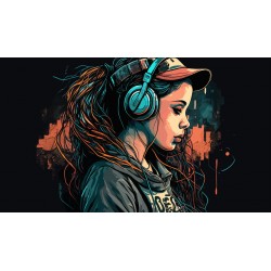 stickers muraux femme au micro