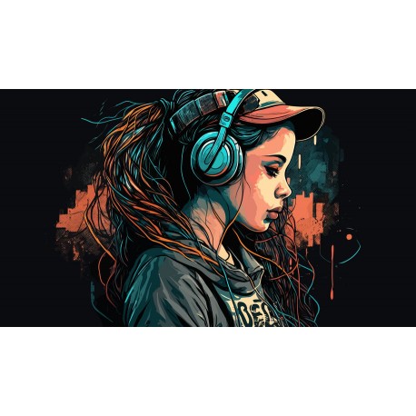 stickers muraux femme au micro