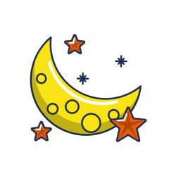 autocollant mural lune chambre enfant