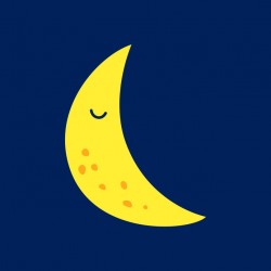 autocollant mural lune bebe