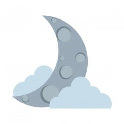 autocollant mural lune fond violet