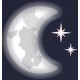 autocollant lune enfant gris