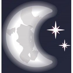 autocollant lune enfant gris