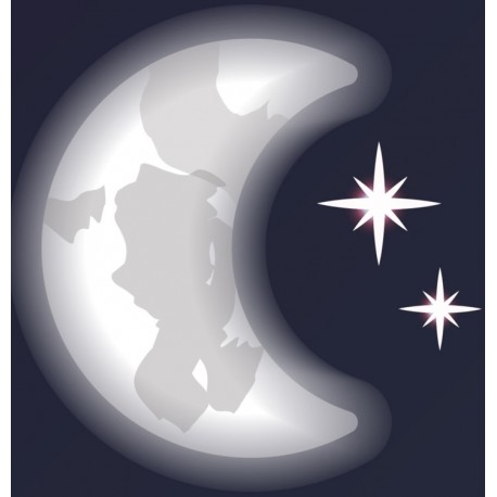 autocollant lune enfant gris