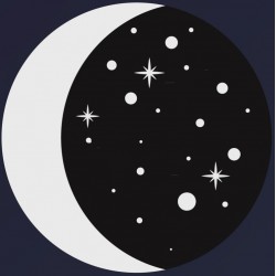 sticker lune etoile jaune