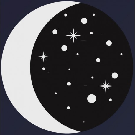 sticker lune etoile jaune