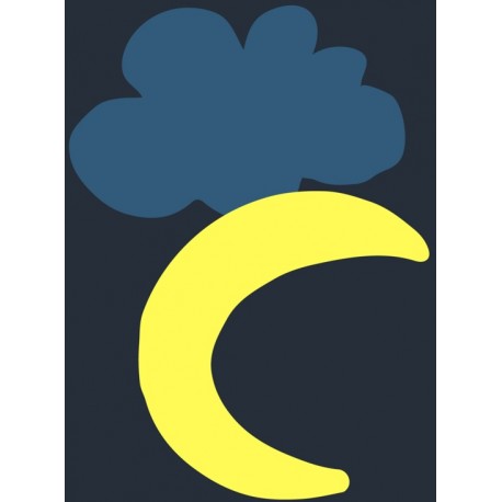 sticker lune gris noir