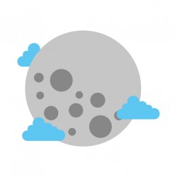 stickers muraux lune gris