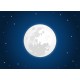 stickers muraux lune nuage rose