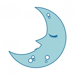 stickers muraux lune visage