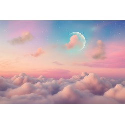 sticker beau ciel rose bleu