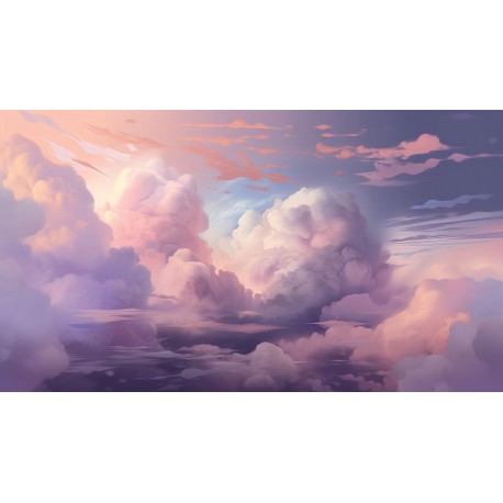 stickers beau ciel rose bleu