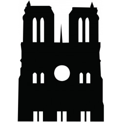autocollant notre dame noir et blanc