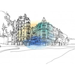 autocollant paris arc en ciel