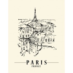 autocollants muraux paris beige noir