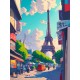 stickers frise paris noir