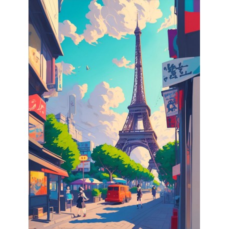 stickers frise paris noir