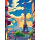 stickers muraux paris carte postale