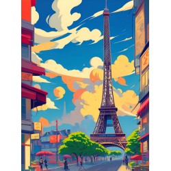 stickers muraux paris carte postale