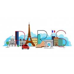 stickers paris couleurs flashy