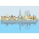 stickers mural paris rose orange