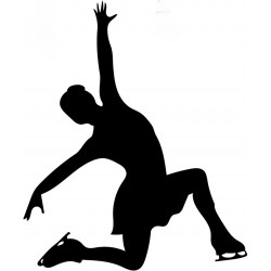 sticker mural patinage fille