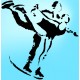 sticker mural patinage noir blanc