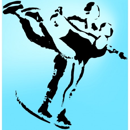 sticker mural patinage noir blanc