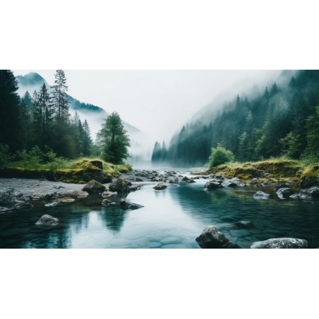 sticker mural paysage foret