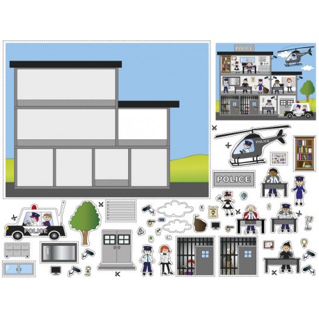 autocollant course police