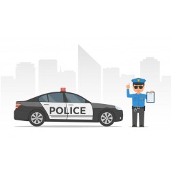 autocollant mural police en action