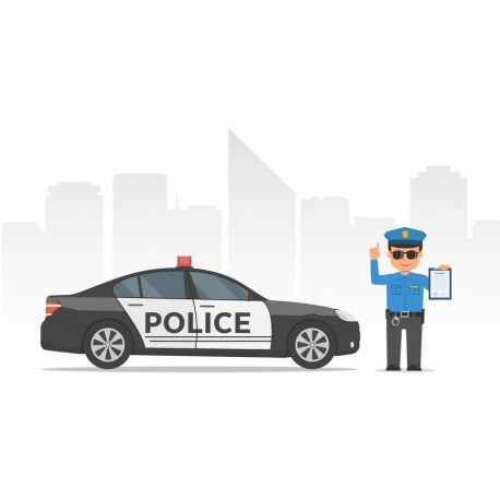 autocollant mural police en action