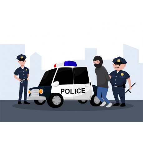 autocollant mural police deco enfant