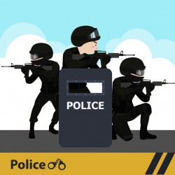 autocollant mural police enfant