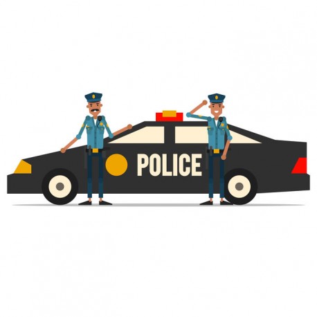 autocollant mural police geant
