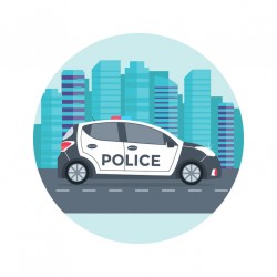 autocollant mural police noir et blanc