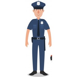 autocollant mural policier arme