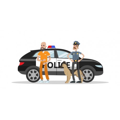 autocollant mural poste police