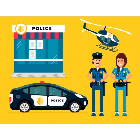 autocollant police attrape voleur
