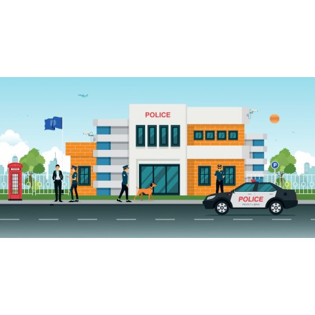 autocollant mural policier enfant