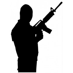 autocollants police arme silhouette