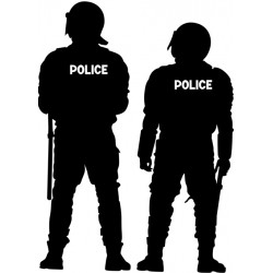 autocollants policiers noir et blanc